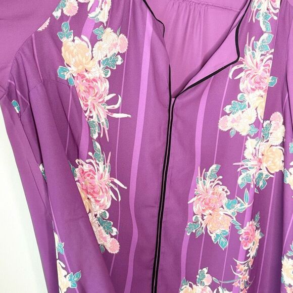 Modcloth Long Sleeve Floral Print Polyester Blouse - NWOT - Women’s US 2X - Picture 5 of 9